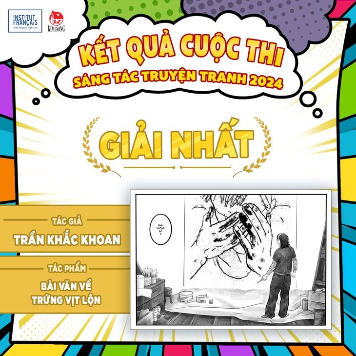 ‘Bài văn về trứng vịt lộn’ giành giải nhất thi sáng tác truyện tranh, sang Pháp dự liên hoan - Ảnh 1. Bài văn về trứng vịt lộn giành giải nhất sáng tác truyện tranh, sang Pháp dự liên hoan - Ảnh 1.